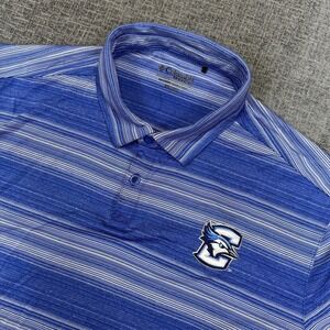 Creighton Bluejays‎ Polo Shirt Columbia Golf Men's XXL Blue Striped Short Sleeve